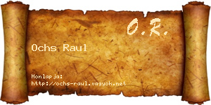 Ochs Raul névjegykártya